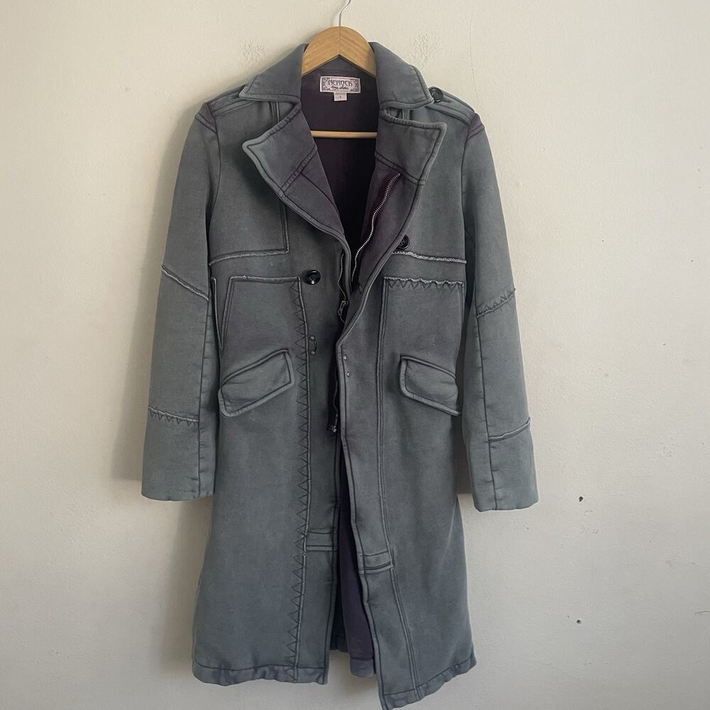 Rerock Nice Two-Tone Distressed Patchwork Coat Ja… - image 1